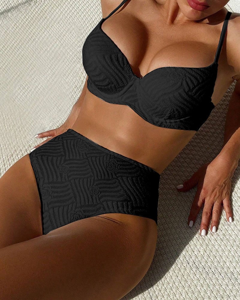 Sexy Solid Color Push-Up Bikini