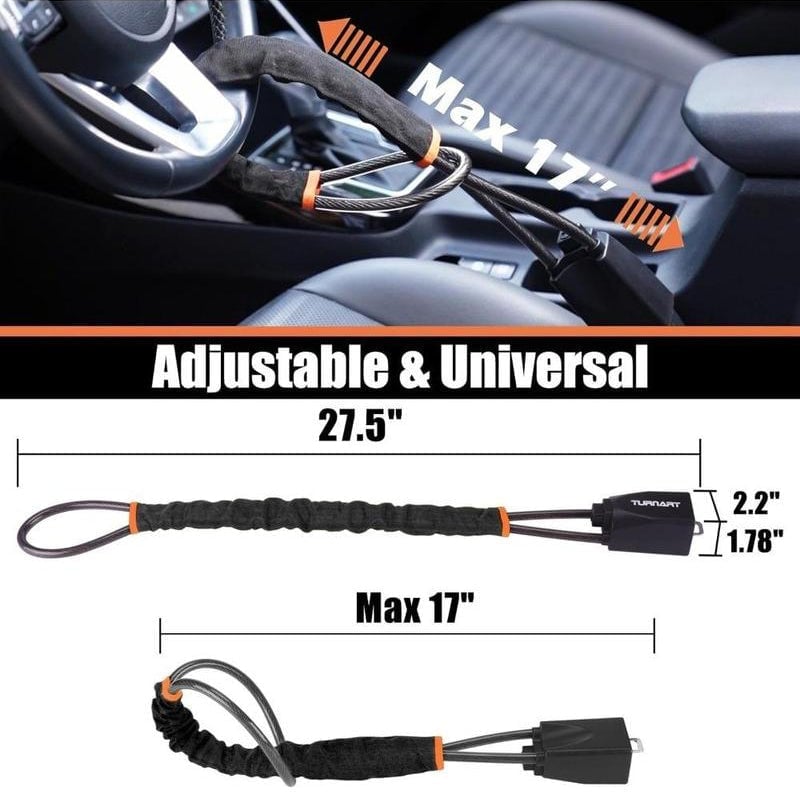 Steering Wheel Lock, Universal Anti Theft Car Device Prevention with 2 Keys