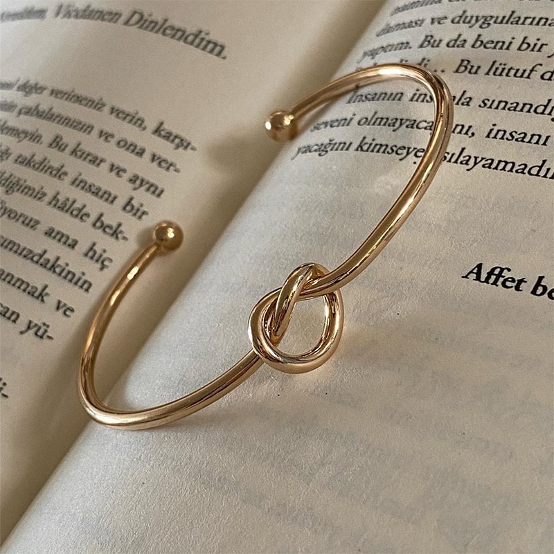 Adjustable Infinity Love Knot Bangle Bracelet