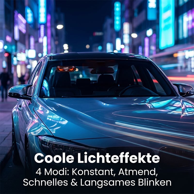 Solarbetriebene LED-Warnleuchte fürs Auto