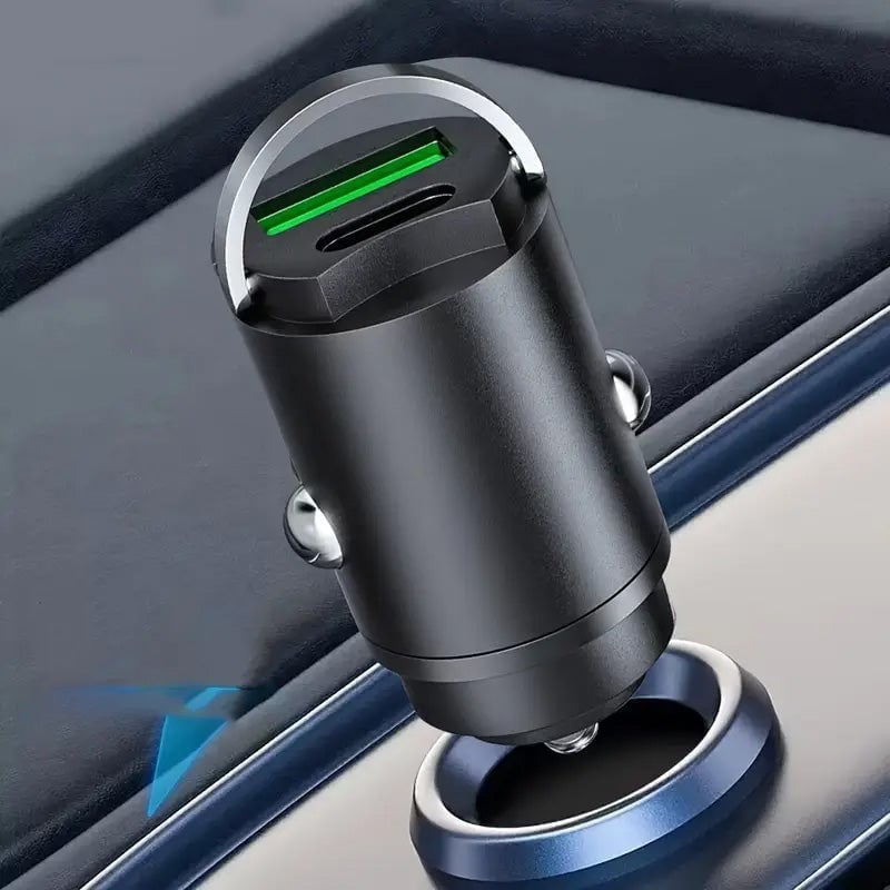 Sakerplus Metal Pull-Ring Invisible Fast Car Charger