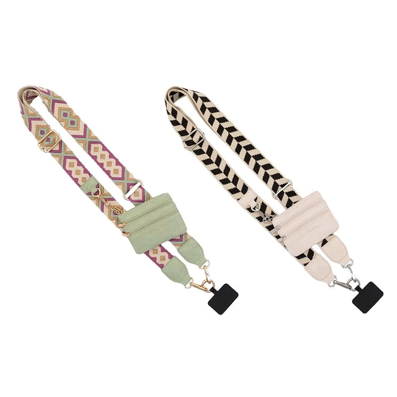 Phone Strap with Zippered Pouch