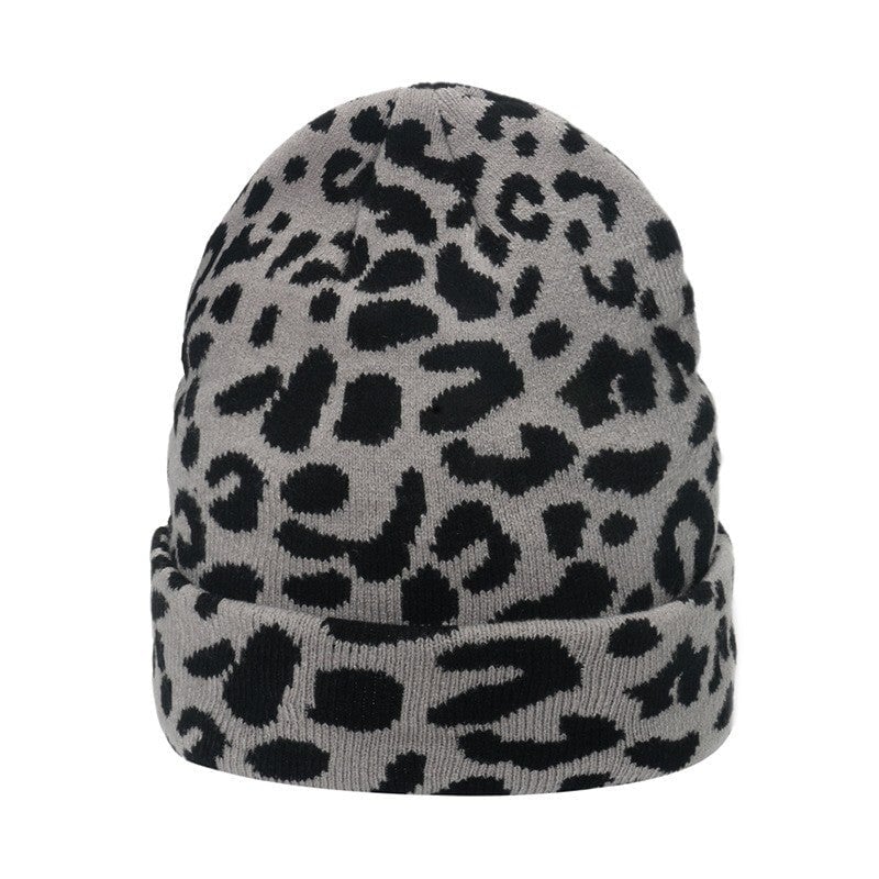 Warm Animal Print Knit Hat