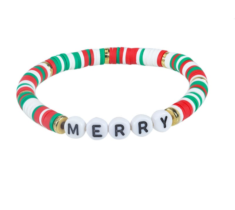 Christmas clay beaded bracelet