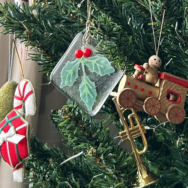 Gesmolten glazen kerstboomversiering