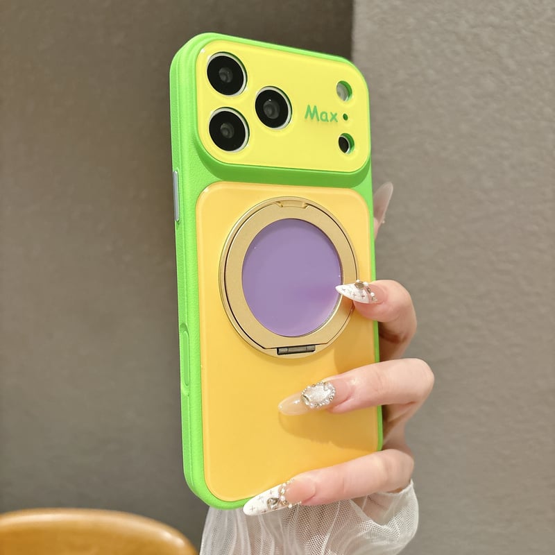 Dopamine Colorblock Magnetic Phone Grip with 360° Spin Stand