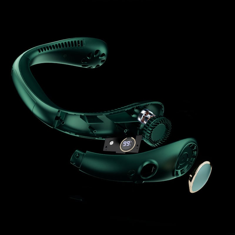 2023 Uusi kannettava kaulatuuletin digitaalisella näytöllä