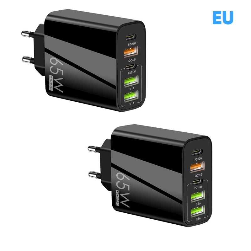 Multiport-Adapter 65W Schnellladegerät-EU-Standard