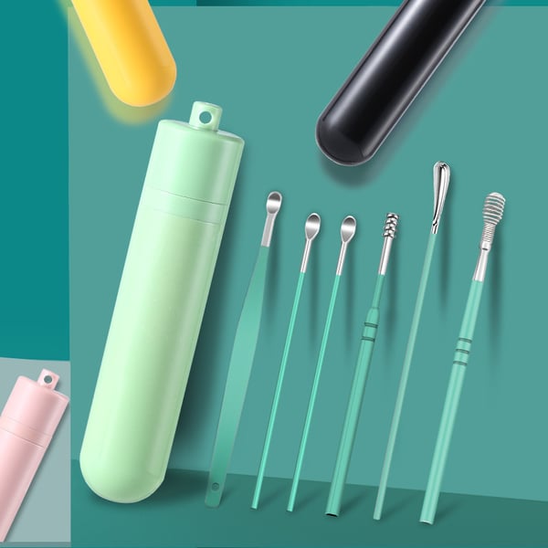 6 Counts Set Stainless Steel Spiral Ear Massage Cleaning Tool