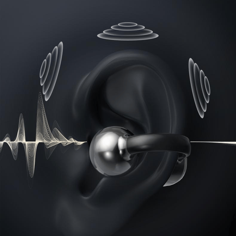 Clip-On Ear LCD Full Color Touch Screen Audio Wireless Headphones