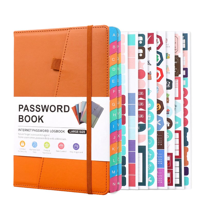 A5 Color-Block Password Notebook