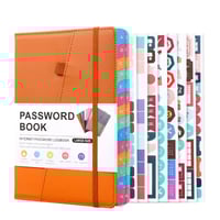 A5 Color-Block Password Notebook