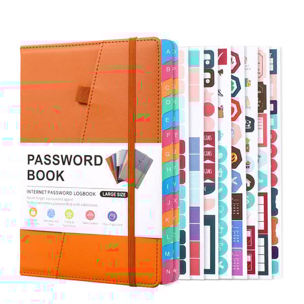 A5 Color-Block Password Notebook