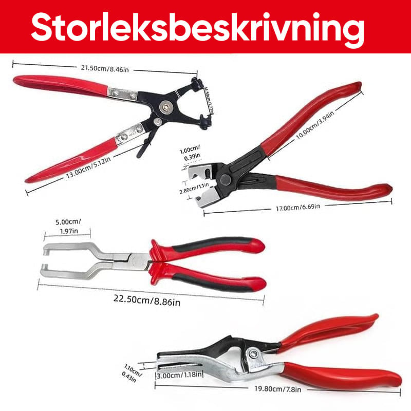 Professionellt slangklämmesats