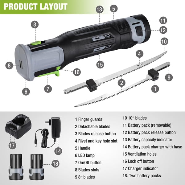 Sakerplus Cordless Electric Fillet Knife