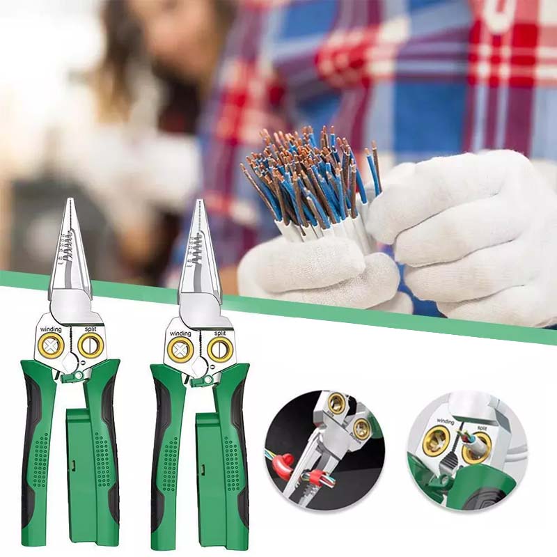 8-i-1 multifunksjonell elektriker spissnese-tang
