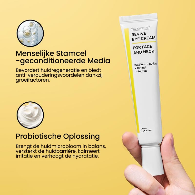 Revitaliserende oog- en gezichtscrème met probiotica, retinal en peptiden – 40 ml