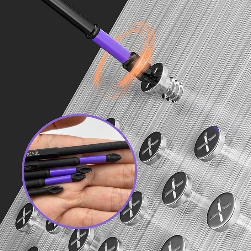 Purple non-slip screwdriver bits set