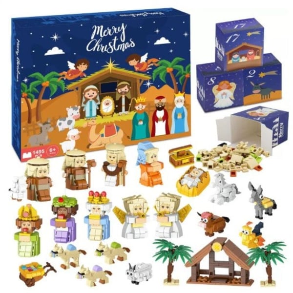 2025 Nativity Advent Calendar – 24-Day Building Block Set Christmas Countdown Gift