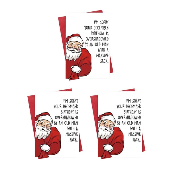 Cartoon Santa Claus Birthday Card