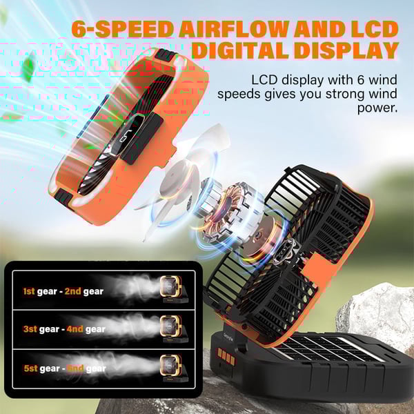 Sakerplus Solar Camping Fan