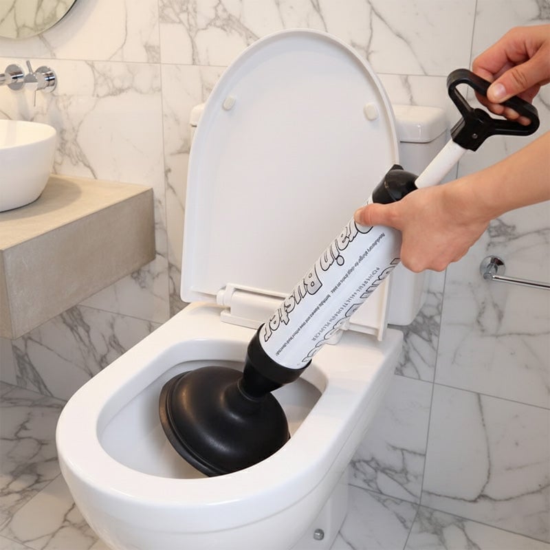 High-Pressure Toilet Plunger Set with Dual Suction Cups