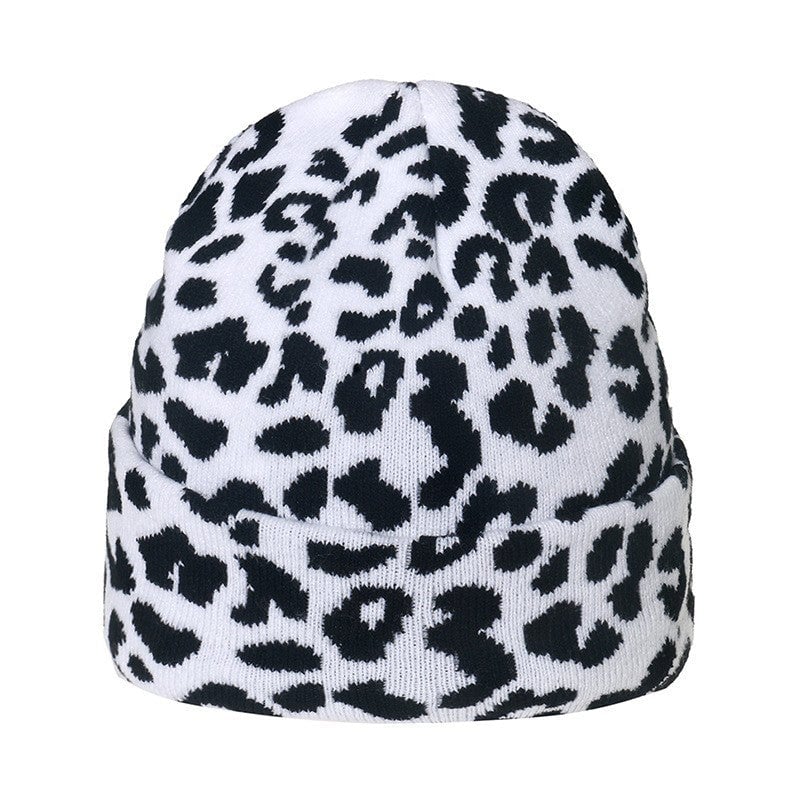 Warm Animal Print Knit Hat