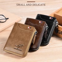 Kangaroo Men’s RFID Blocking Wallet with Zipper Multi Credit Card Holder