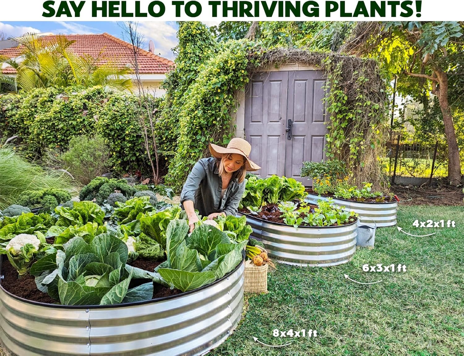 Sakerplus Galvanized Raised Garden Beds