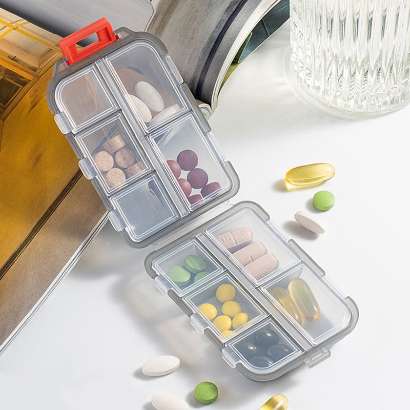 Multi-grid Clear Food Storage Box with Lid & Handle