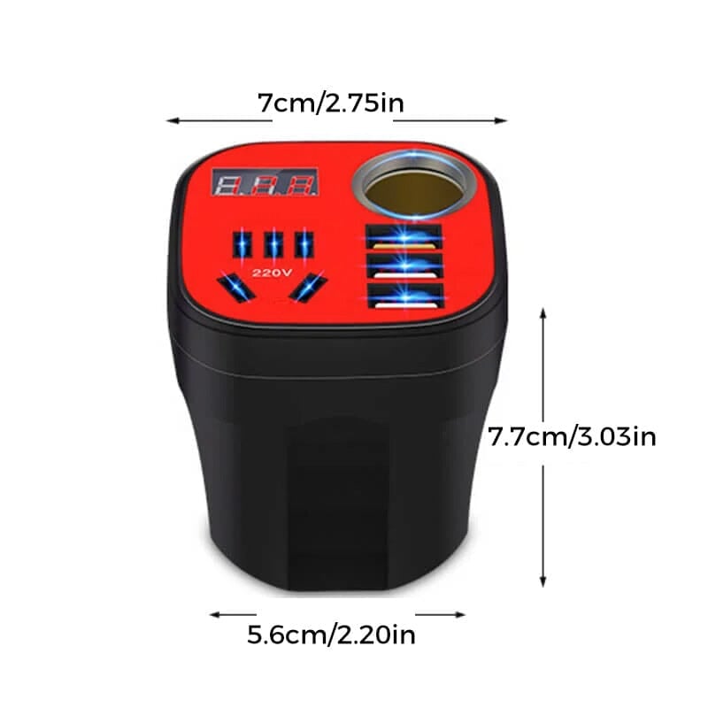 💥Car Mounted Cup Type Inverter Converter QC Charger💥