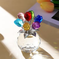 7-Color Crystal Rose Floral Keepsake