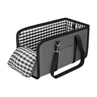 Portable Plaid Armrest Dog Car Seat with Belt