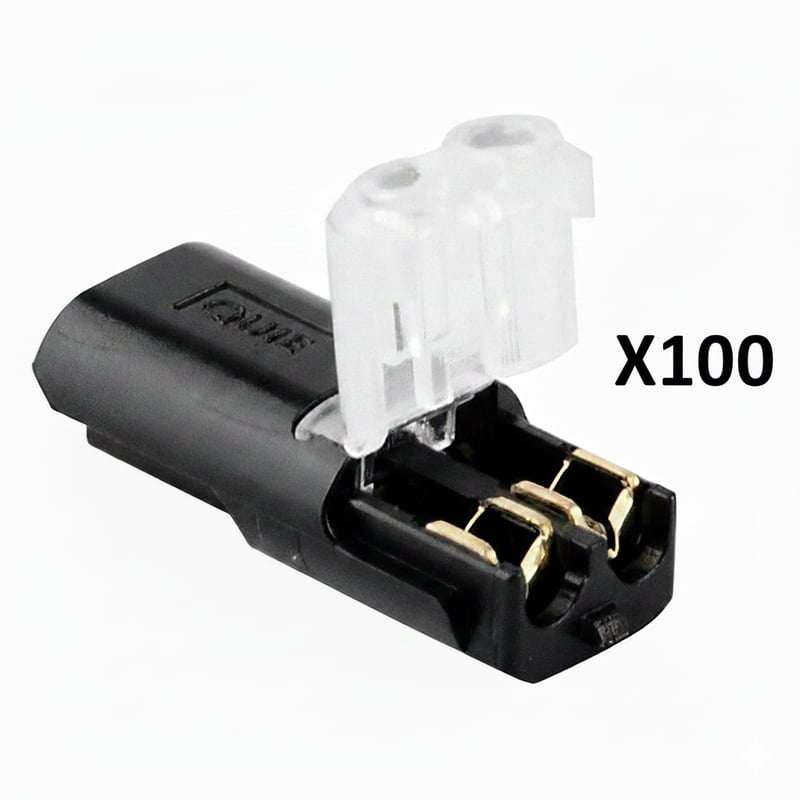 Double-wire Push-in Connector with Locking Buckle