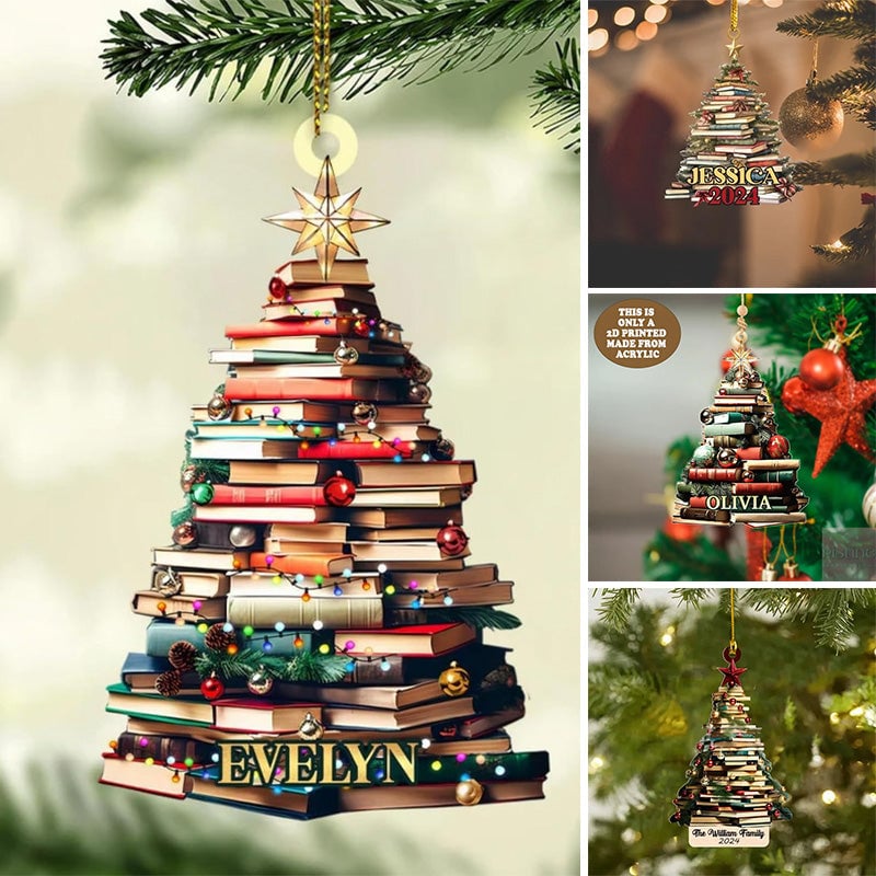 Christmas tree book pendant