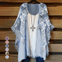 Cardigan en dentelle avec empiècements fleuris