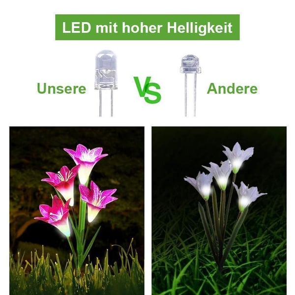 Solarbetriebene LED-Pfahlpflanze