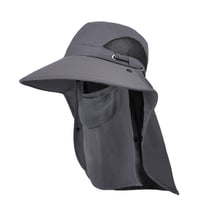 Men's Wide Brim Sun Hat with Removable Face Mask