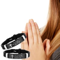 Inspirational Quote Bible Verse Cross Bracelets