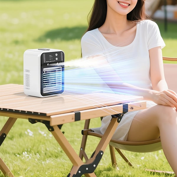 Ventilador portátil 3 en 1 con nebulizador de 2 velocidades