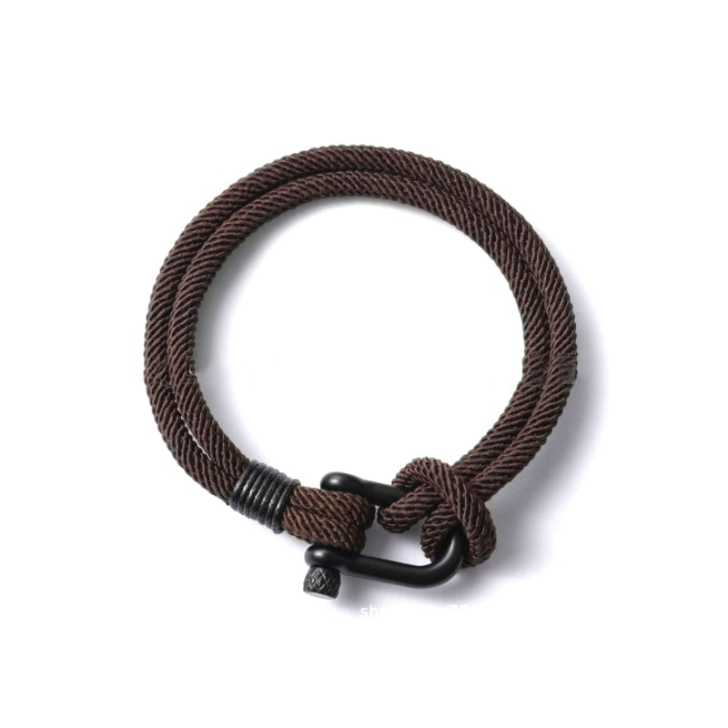 U-vormige gesp nylon gevlochten armband
