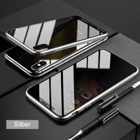 Verbesserte Anti-Peep-Magnet-Telefonhülle aus gehärtetem Glas mit zwei Seiten