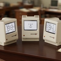1984 Retro-Inspired Cream Digital Alarm Clock