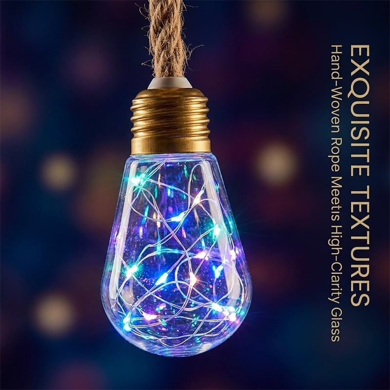 Jute Rope Bulb String Lights