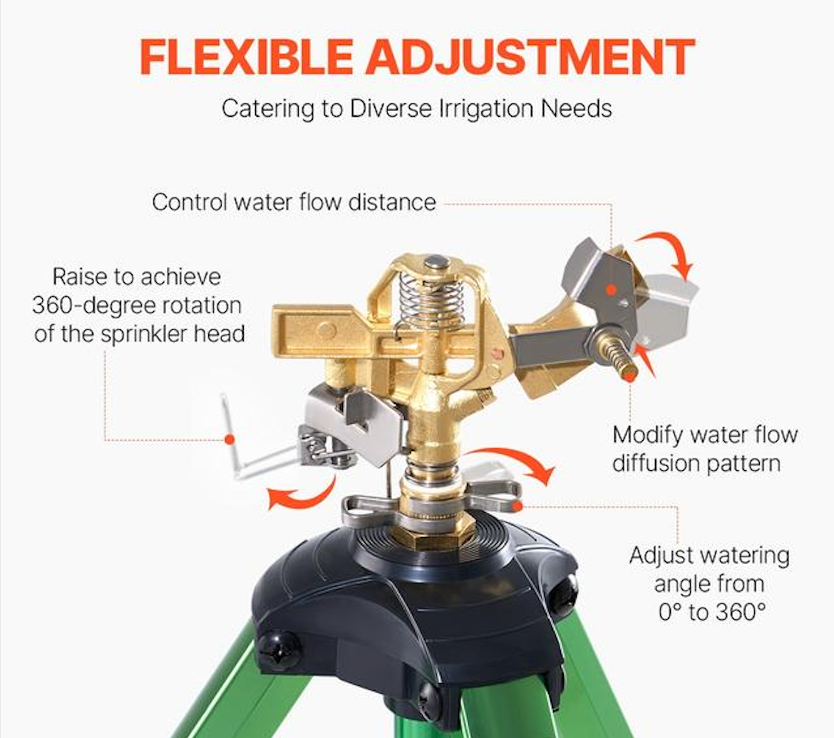 Sakerplus Impact Sprinkler on Tripod Base