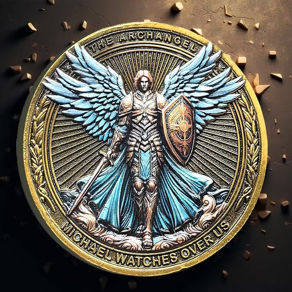 Erkeengelen Michael Watches Over Us Challenge Coin