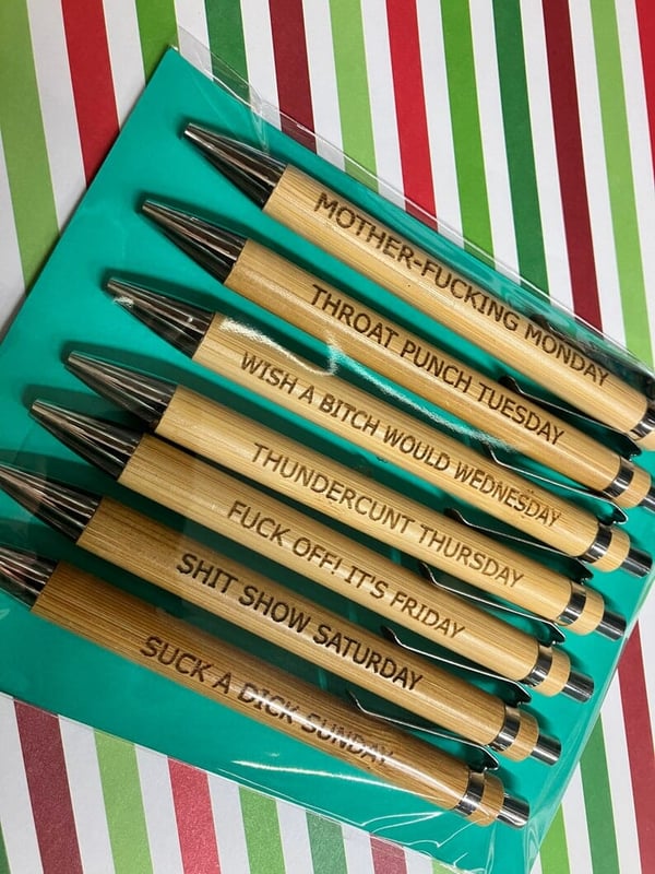 7pcs Bamboo Funny ballpoint Pens