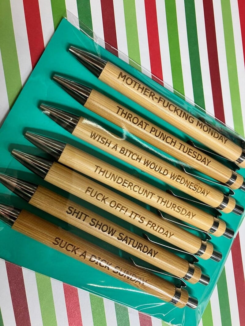 7pcs Bamboo Funny ballpoint Pens