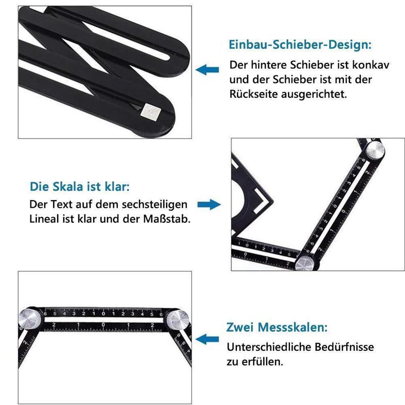 Amenitee 6-seitiges Aluminiumlegierung Winkelmessgerät