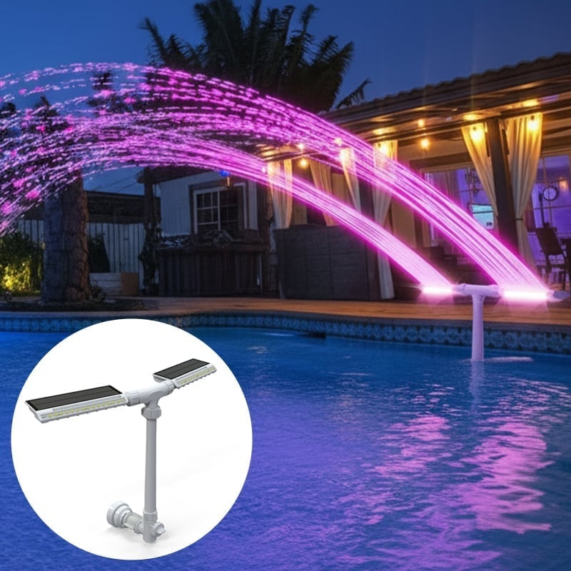 Dual-Head Solar & Type-C Pool Fountain Light